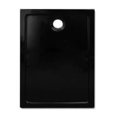 Vidaxl Obdĺžniková sprchová vanička z ABS, čierna 70x100 cm