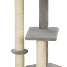 Vidaxl Škrabadlo pre mačky so sisalovými stĺpikmi, sivé 125 cm