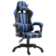 Vidaxl Herná stolička, modrá, umelá koža