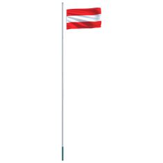 Vidaxl Rakúska vlajka a stĺp 6,2 m hliníkový
