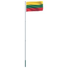 Vidaxl Litovská vlajka a stĺp 6 m hliníkový