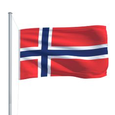 Vidaxl Nórska vlajka a stĺp 6,2 m hliníkový
