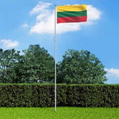 Vidaxl Litovská vlajka a stĺp 6 m hliníkový