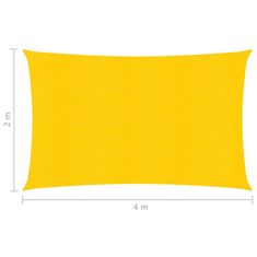 Vidaxl Slnečná clona, 160 g/m2, žltá, 2x4 m, HDPE