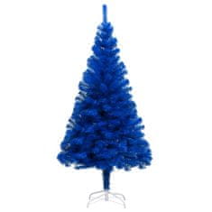 Vidaxl Umelý vianočný stromček s LED a súpravou gulí 210 cm modrý PVC