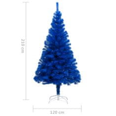 Vidaxl Umelý vianočný stromček s podstavcom modrý 210 cm PVC