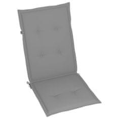 Vidaxl Podložky na záhradné stoličky 2 ks, sivé 120x50x3 cm