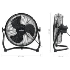 Vidaxl Podlahový ventilátor 3 rýchlosti 60 cm 120 W čierny