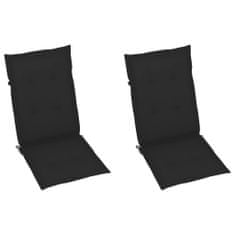 Vidaxl Podložky na záhradné stoličky 2 ks, čierne 120x50x3 cm