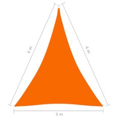 Vidaxl Tieniaca plachta oxfordská látka trojuholníková 3x4x4 m oranžová