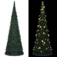 Vidaxl Rozkladací umelý vianočný stromček s LED reťazou zelený 180 cm