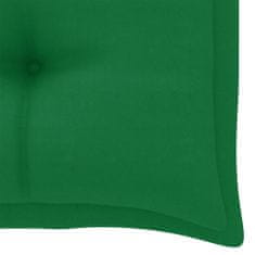Petromila vidaXL Záhradná lavička, zelená podložka 112 cm, tíkový masív
