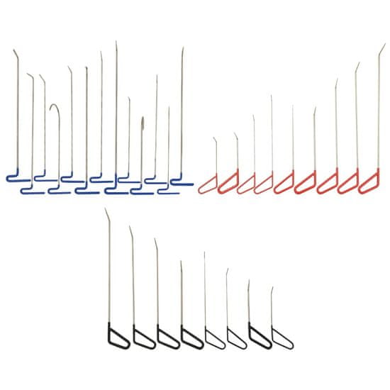 Vidaxl 30-dielna sada hákových tyčí na opravu priehlbín oceľová