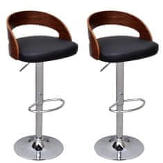 Vidaxl Barové stoličky 2 ks, ohýbané drevo