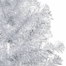 Vidaxl Umelý vianočný stromček s podstavcom strieborný 120 cm PET