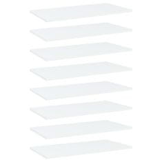 Vidaxl Prídavné police 8 ks, biele 60x30x1,5 cm, drevotrieska