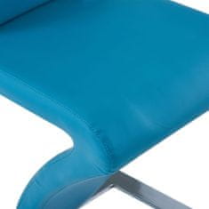 Vidaxl Jedálenské stoličky, cikcakový tvar 2 ks, modré, umelá koža