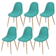 Vidaxl Jedálenské stoličky 6 ks, zelené, látka