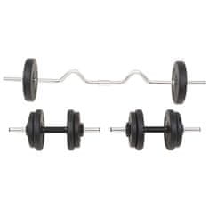 Vidaxl Súprava činiek barbell a dumbbell 30 kg