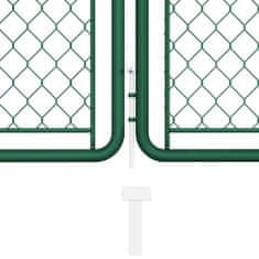 Vidaxl Záhradná brána, oceľ 200x395 cm, zelená