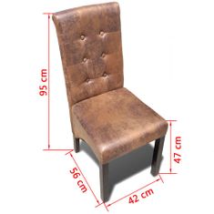 Vidaxl Jedálenské stoličky 6 ks, hnedé, umelá koža