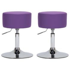 Vidaxl Barové stoličky 2 ks fialové umelá koža