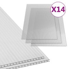 Vidaxl Polykarbonátová doska 14 ks 4 mm 121x60 cm