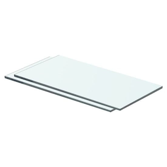 Vidaxl Poličky 2 ks panel z priehľadného skla 40x15 cm