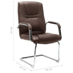 Vidaxl Kancelárska stolička, perová kostra, hnedá, umelá koža