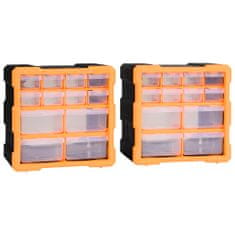 Vidaxl Organizéry s 12 zásuvkami 2 ks 26,5x16x26 cm