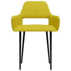 Vidaxl Jedálenské stoličky 4 ks, žlté, látka