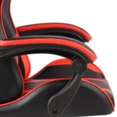 Vidaxl Herná stolička s opierkou na nohy čierna a červená umelá koža