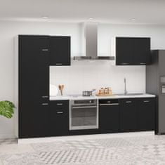 Petromila vidaXL 7-dielna sada kuchynských skriniek čierna kompozitné drevo