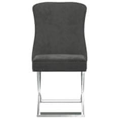 Vidaxl Jedálenské stoličky 4 ks sivé 53x52x98 cm zamat a nehrdzavejúca oceľ