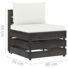Petromila vidaXL 3-dielna sedacia súprava s podložkami, sivá, impregnované drevo