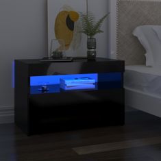 Vidaxl TV skrinky s LED svetlami 2 ks lesklé čierne 60x35x40 cm