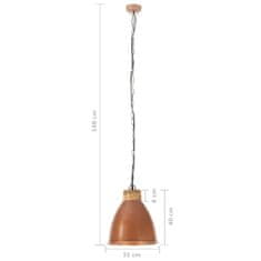 Petromila vidaXL Industriálna závesná lampa medená železo a masívne drevo 35 cm E27