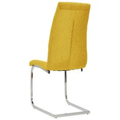 Vidaxl Jedálenské stoličky, perová kostra 4 ks, žlté, látka