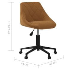 Vidaxl Otočná kancelárska stolička hnedá zamatová