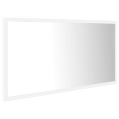 Vidaxl Kúpeľňové LED zrkadlo biele 90x8,5x37 cm drevotrieska