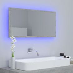 Vidaxl LED kúpeľňové zrkadlo betónové sivé 90x8,5x37 cm drevotrieska