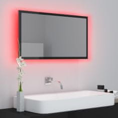 Vidaxl LED kúpeľňové zrkadlo lesklé čierne 80x8,5x37 cm drevotrieska