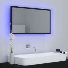 Vidaxl Kúpeľňové LED zrkadlo čierne 80x8,5x37 cm drevotrieska