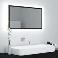 Vidaxl LED kúpeľňové zrkadlo lesklé čierne 80x8,5x37 cm drevotrieska