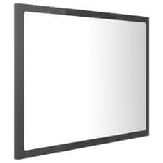 Vidaxl LED kúpeľňové zrkadlo lesklé sivé 60x8,5x37 cm drevotrieska