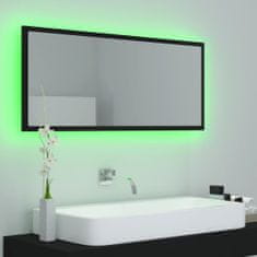 Vidaxl LED kúpeľňové zrkadlo čierne 100x8,5x37 cm drevotrieska