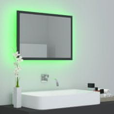 Vidaxl LED kúpeľňové zrkadlo sivé 60x8,5x37 cm drevotrieska