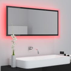 Vidaxl LED kúpeľňové zrkadlo lesklé čierne 100x8,5x37 cm drevotrieska