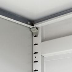 Greatstore Oceľová kancelárska skrinka s 2 dverami, 90x40x180 cm, šedá