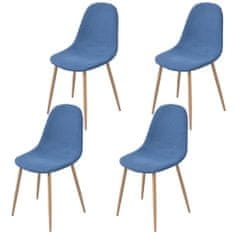 Vidaxl Jedálenské stoličky 4 ks, modré, látka